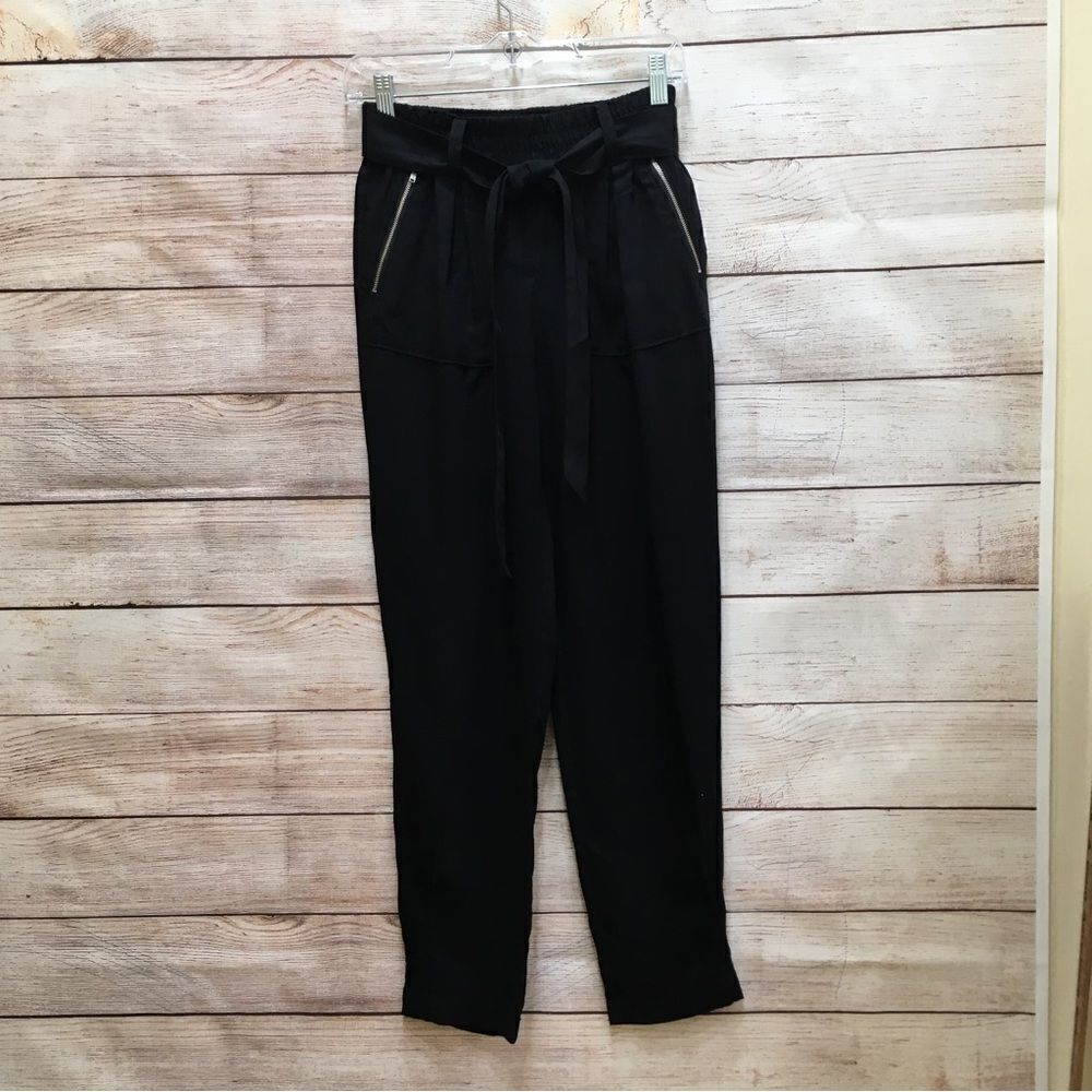 SUNDANCE PAPERBAG WAIST BLACK PANTS